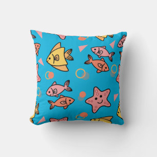 Fishes and angel fish pattern cushion