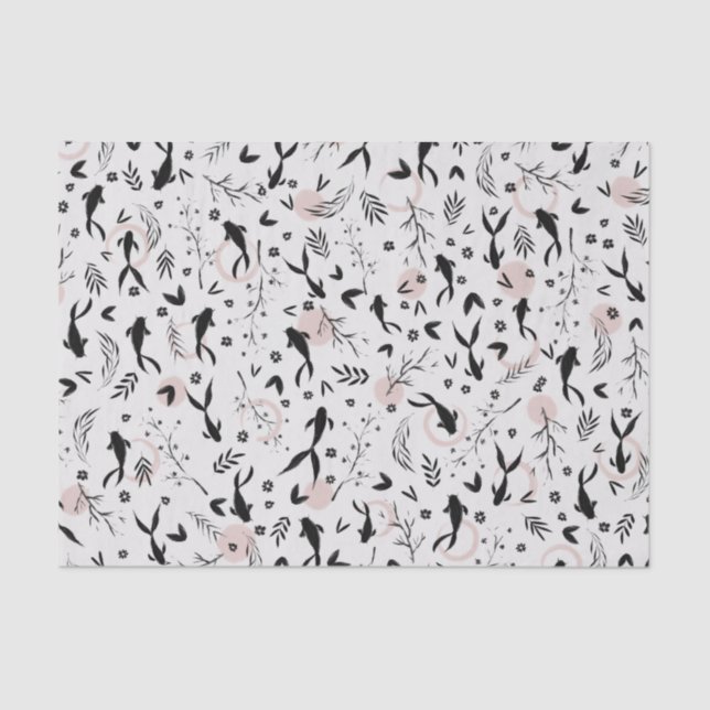 Fishes and Branches Japanese Painting Tissue Paper (Front)