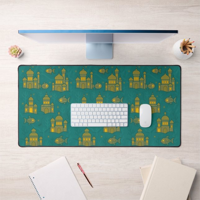Fishes and Domes Ancient Underwater Metropolis Desk Mat (Office 1)