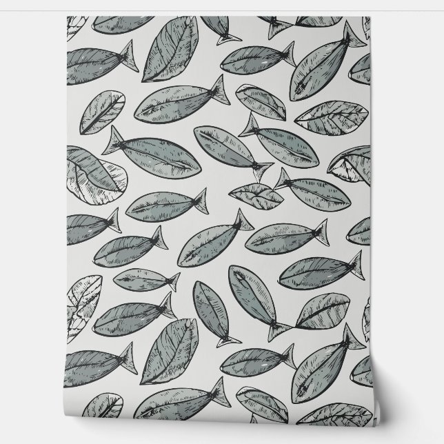 Fishes and Leaves Wallpaper (Unrolling)