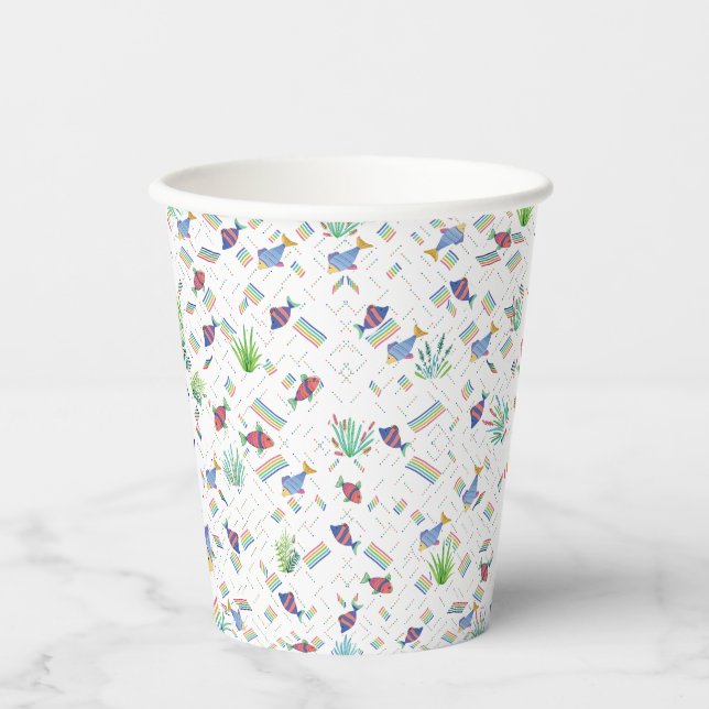 Fishes and Plants in Pond Paper Cups (Front)