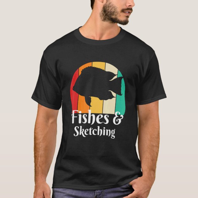 Fishes And Sketching T-Shirt (Front)