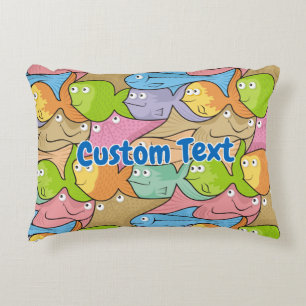 Fishes cartoon accent pillow
