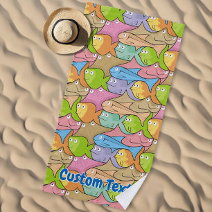 Fishes cartoon beach towel