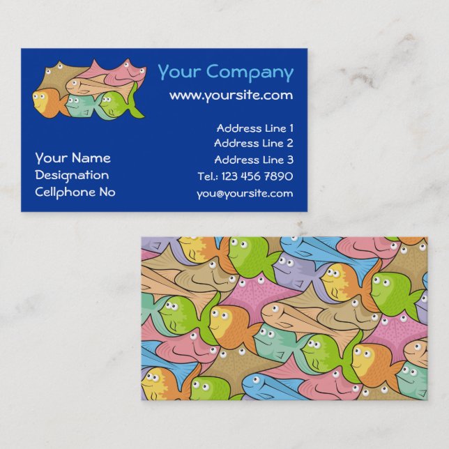 Fishes cartoon business card (Front/Back)