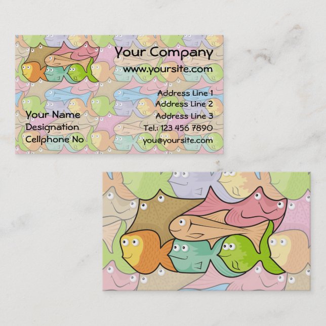 Fishes cartoon business card (Front/Back)