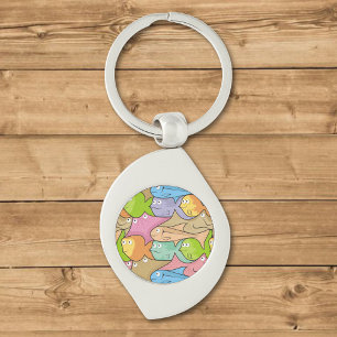 Fishes cartoon key ring