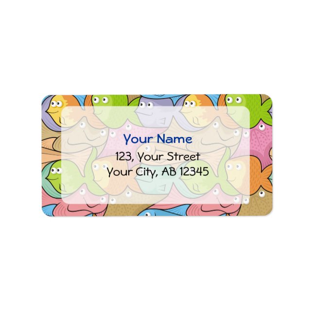 Fishes cartoon label (Front)