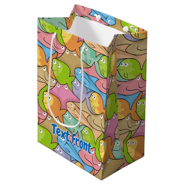 Fishes cartoon medium gift bag (Front Angled)