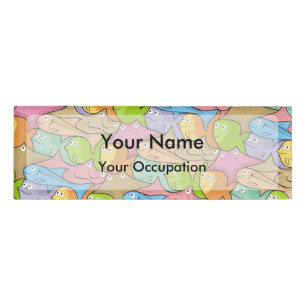 Fishes cartoon name tag