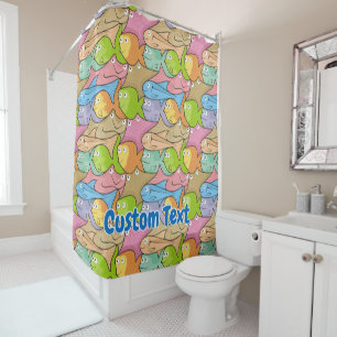 Fishes cartoon shower curtain