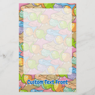Fishes cartoon stationery