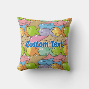Fishes cartoon throw pillow