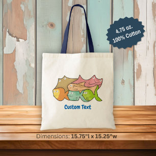 Fishes cartoon tote bag