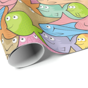 Fishes cartoon wrapping paper