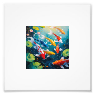 Fishes colourful water painting photo print
