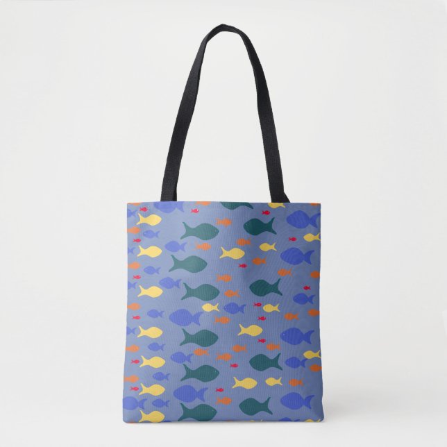 Fishes Custom All-Over-Print Tote Bag (Front)