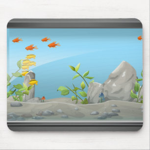 Fishes in aquarium underwater aquatic life mouse pad