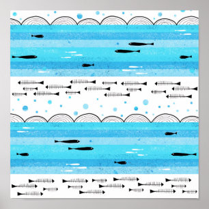 Fishes in the sea poster
