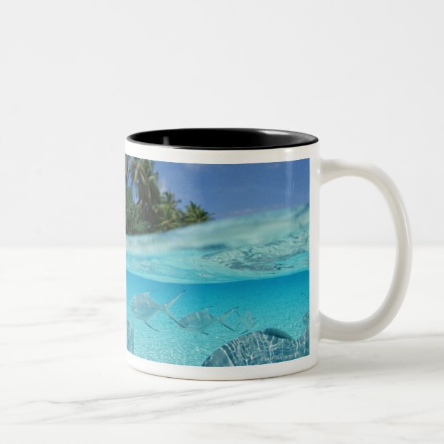 Fishes in the sea Two-Tone coffee mug (Right)