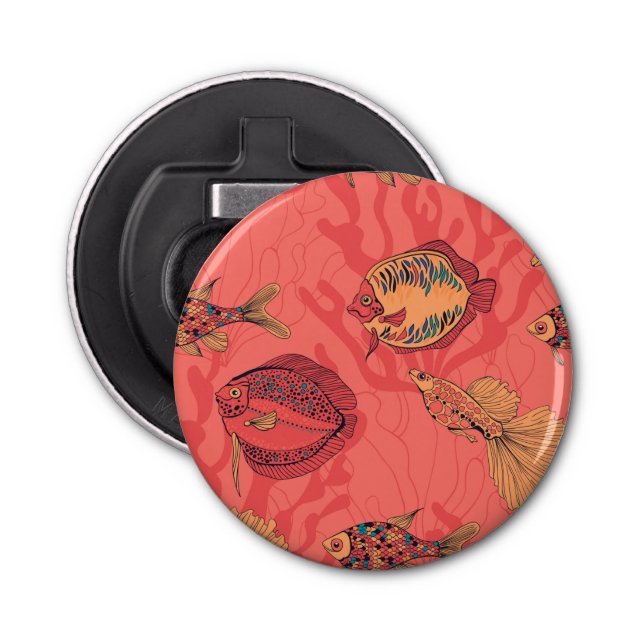Fishes on living coral background bottle opener (Front)