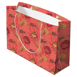 Fishes on living coral background large gift bag