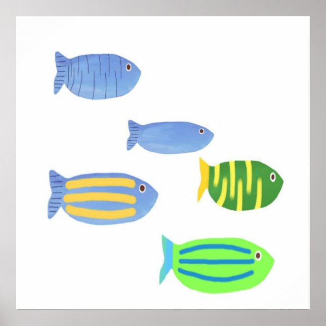 fishes painting art poster (Front)