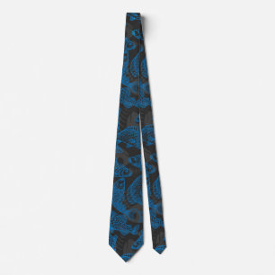 Fishes Pattern 01 Hidden bones.B DGrey BG Tie