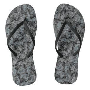 Fishes pattern, dual colours b. Black BG Jandals