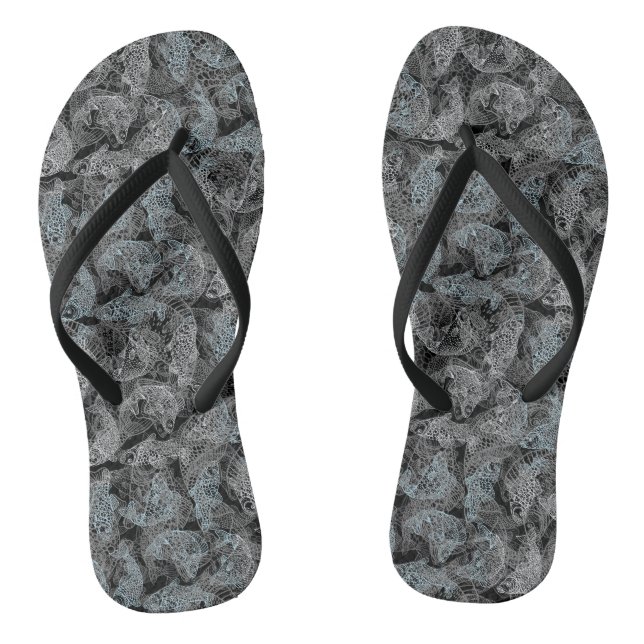 Fishes pattern, dual colours b. Black BG Jandals (Footbed)