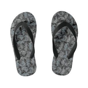 Fishes pattern, dual colours b. Black BG Kid's Jandals