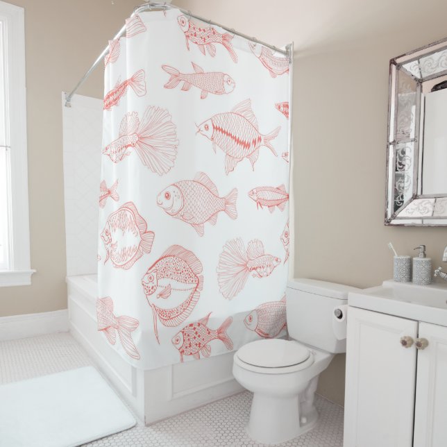 Fishes Shower Curtain (In Situ)
