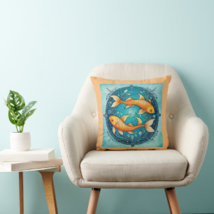 Fishes throw pillow
