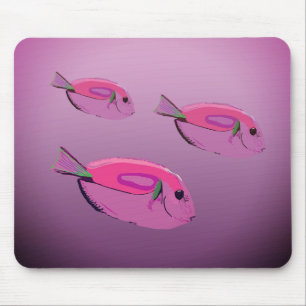 Fishes, Tropical Fish Purple Mousepad