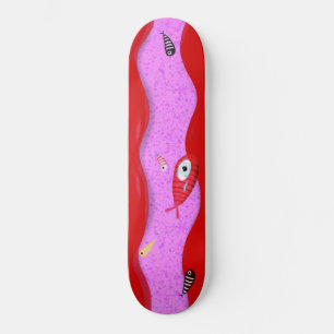 Fishes Waves sport red and pink lines Leggings Skateboard