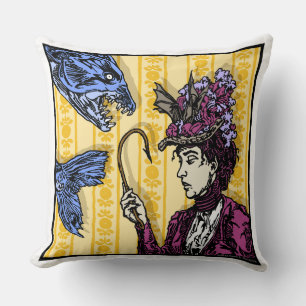Fishhook - Pop Goth Nightmare Surreal Art Square Cushion