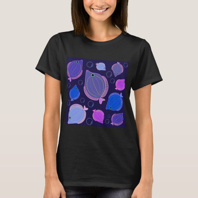 Fishies on black T-Shirt (Front)