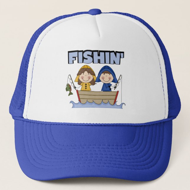 Fishin' Boat T-shirts and Gifts Trucker Hat (Front)