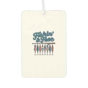 Fishin’ & Free Patriotic Fishing Lure Vintage Car Air Freshener