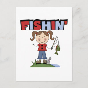 Fishin' Girl T-shirts and Gifts Postcard