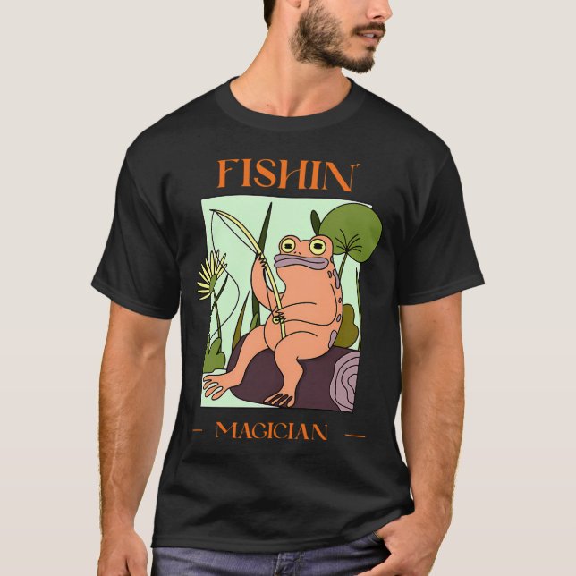 FISHIN' MAGICIAN frog design T-Shirt (Front)