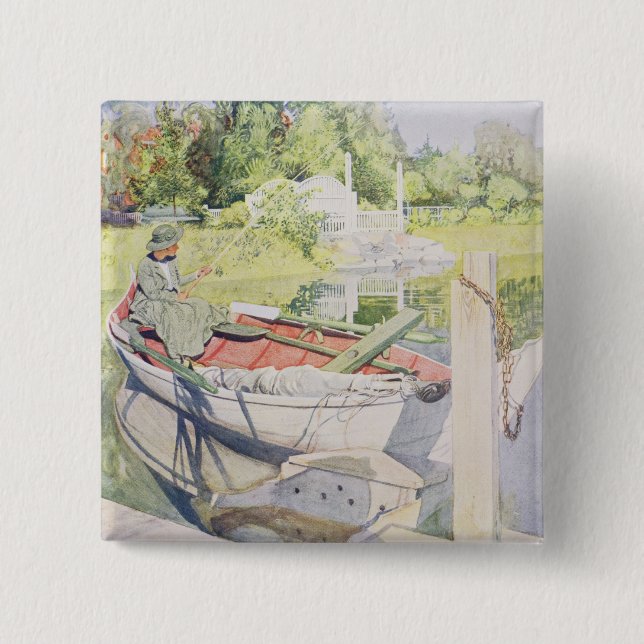 Fishing, 1909 15 cm square badge (Front)