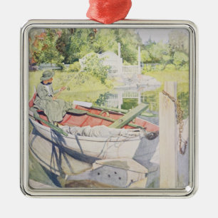 Fishing, 1909 metal tree decoration