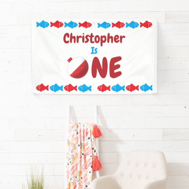 Fishing 1st Birthday Banner (Insitu)