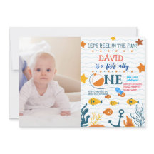 Fishing 1st Birthday Boy O-fish-ally Photo Picture