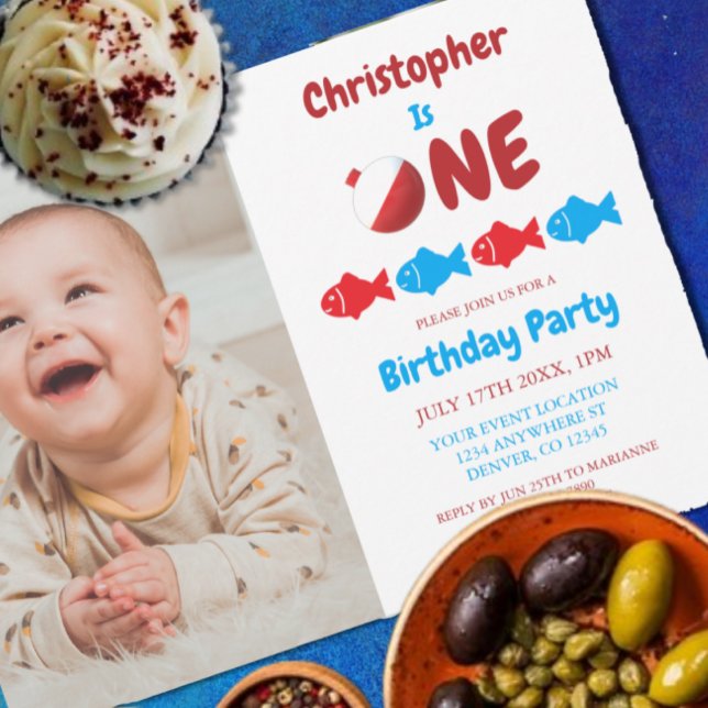 Fishing 1st Birthday Invitation (Creator Uploaded)