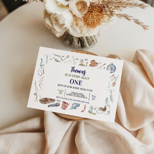 Fishing 1st Birthday Invitation   O-Fish-Ally One 