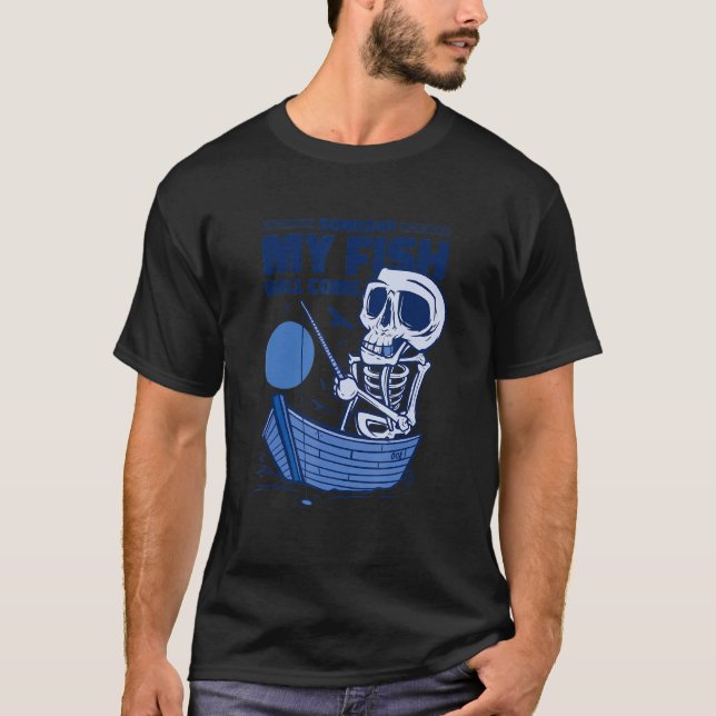 Fishing Accessories Skeleton Fishing Tackle Fishin T-Shirt (Front)