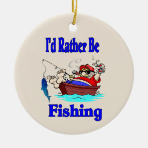Fishing, add, edit text ceramic tree decoration
