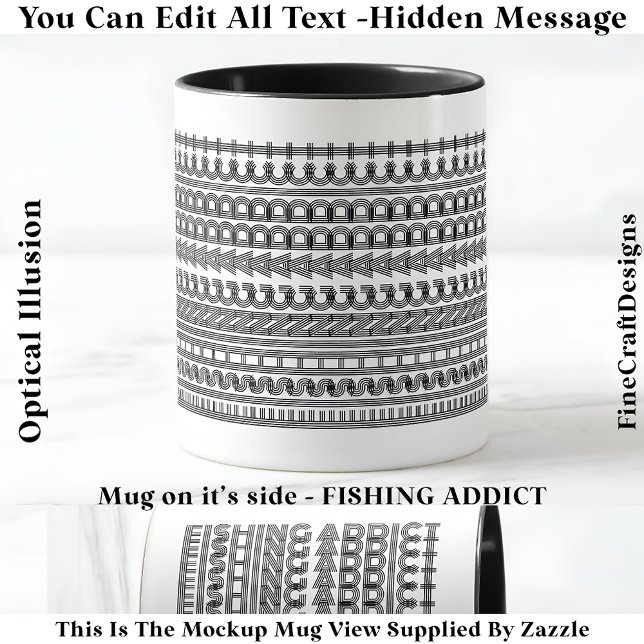 Fishing Addict Hidden Message Funny Novelty 111B Mug (Creator Uploaded)